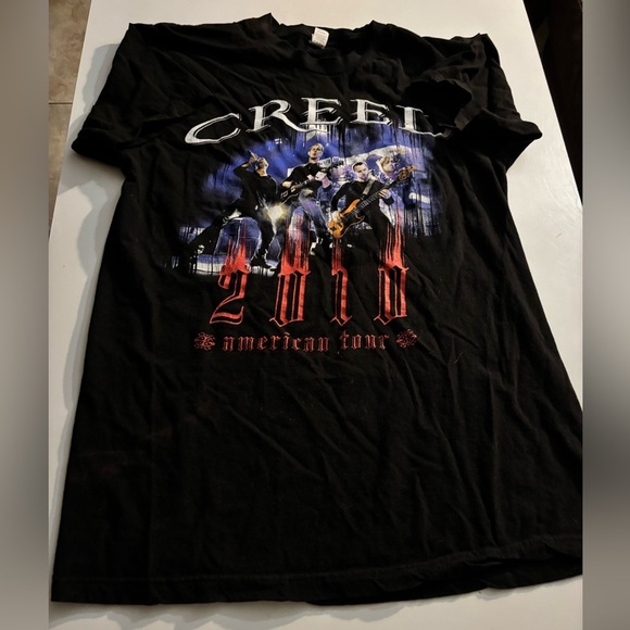 Creed 2010 Band Concert Tour T-Shirt size large fading and cracking - Picture 1 of 11